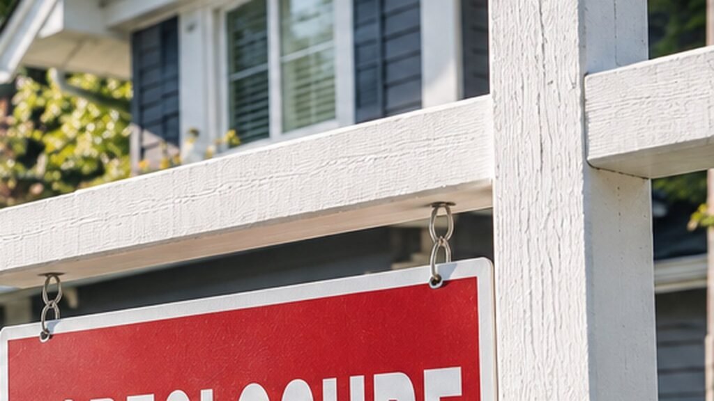 Foreclosure sign in front of a Lower Mainland home